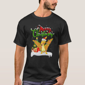Dinosaur Bird Lover Xmas Lighting Pterodactyl Chri T-Shirt