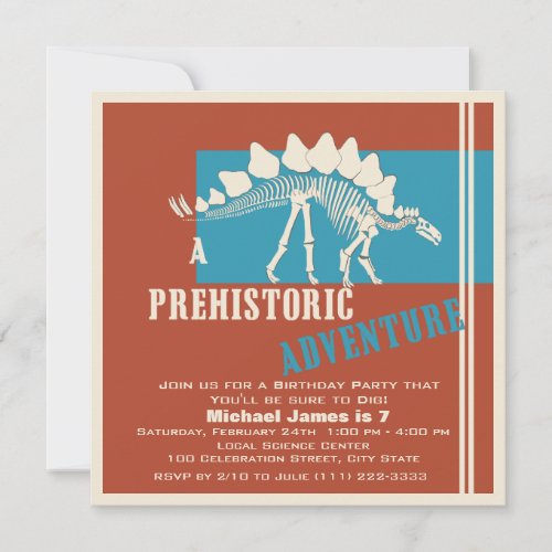 Dinosaur Birthday Adventure Party Personalized Invitation