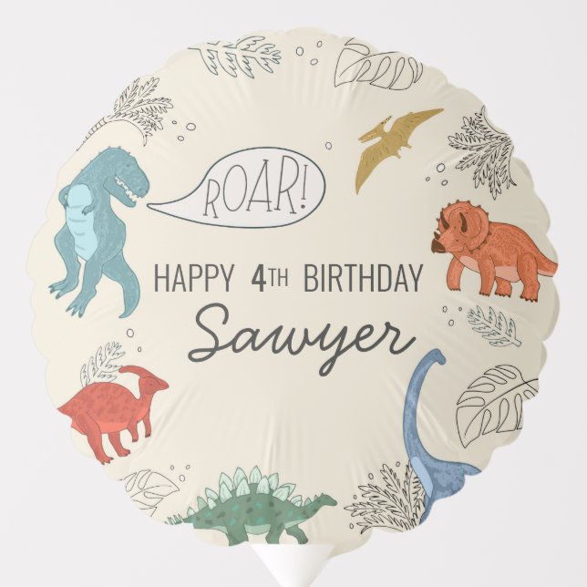 Dinosaur Birthday Balloon (Front)