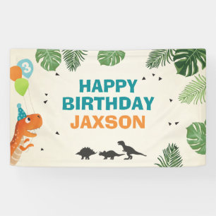 Dinosaur birthday banner Boy Dino Party T-Rex