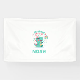 Dinosaur Birthday Banner Boys Party Editable