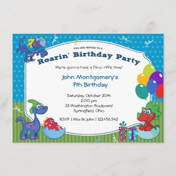 Dinosaur Birthday Bash Costume Party Invitation by thepapershoppe at Zazzle