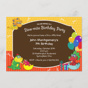 Dinosaur Birthday Bash Costume Party Invitation