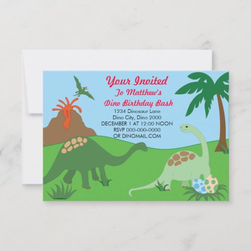 Dinosaur Birthday Bash Invite