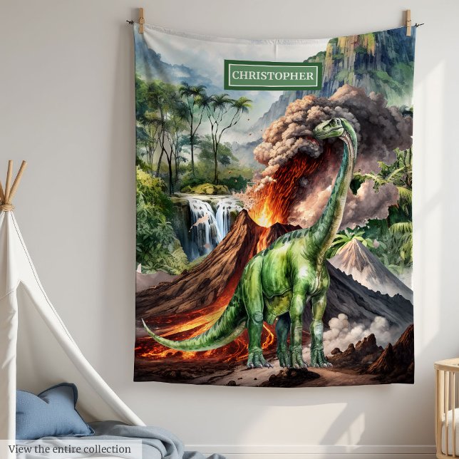 Dinosaur Birthday Blanket Custom Name for Boys (Dinosaur Birthday Blanket Custom Name for Boys)
