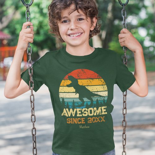Dinosaur Birthday Boy Awesome Since Birth Year T_Shirt