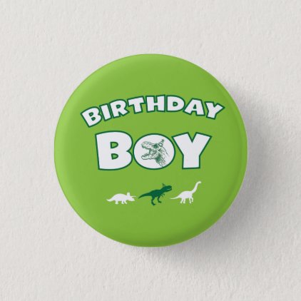 Dinosaur Birthday Boy Button