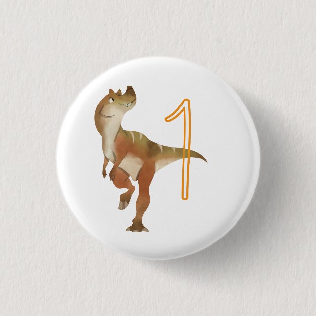 Dinosaur birthday boy    button (Front)