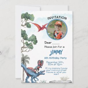 Dinosaur Birthday Boy Child Invitation
