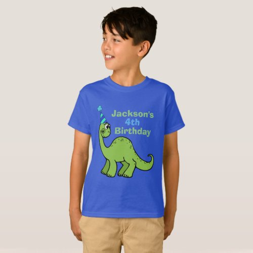 Dinosaur Birthday Boy Personalized Kids T_Shirt