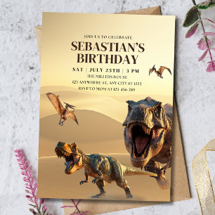 Dinosaur Birthday Boys T Rex Dino Birthday Party Invitation