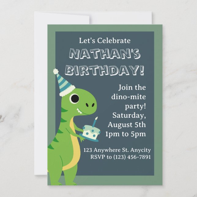 Dinosaur Birthday Card (Front)