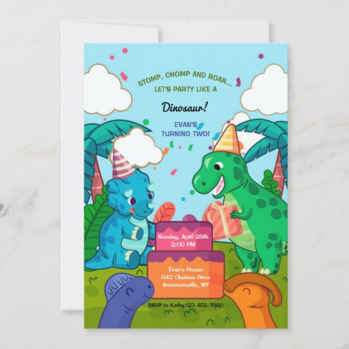 Dinosaur Birthday Celebration Invitation