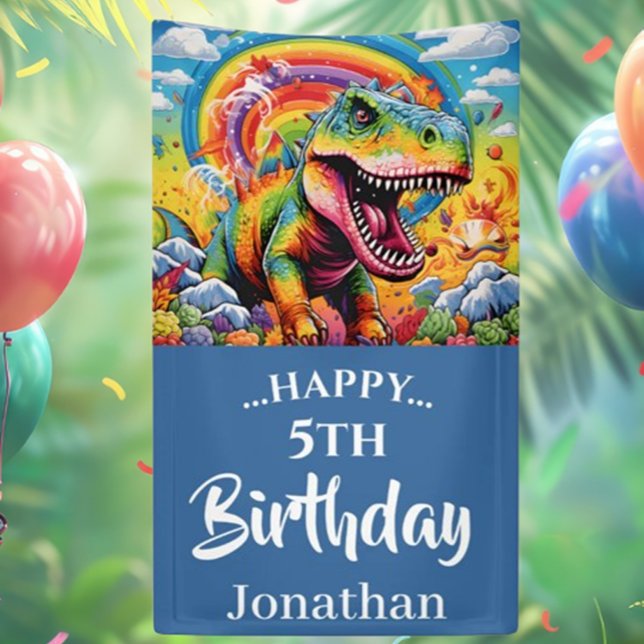 dinosaur birthday colorful blue medium gift bag (Colorful Blue Dinosaur Birthday Gift Bags for All Ages!)