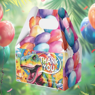 dinosaur birthday colorful cute favor boxes