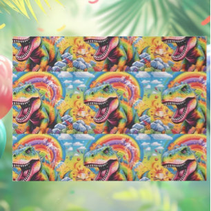 dinosaur birthday colorful cute tissue paper