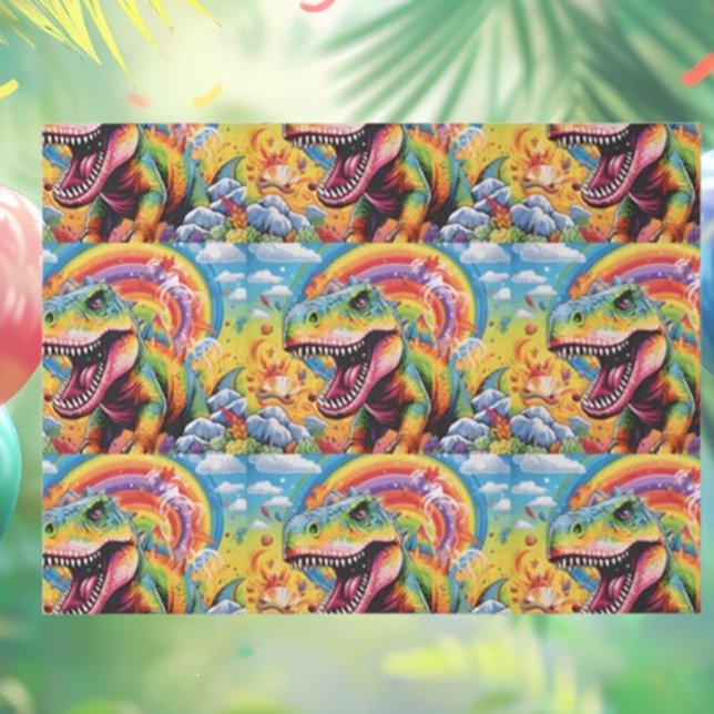 dinosaur birthday colorful cute tissue paper (Cute Dinosaur Birthday Tissue Paper for Fun Celebrations!)