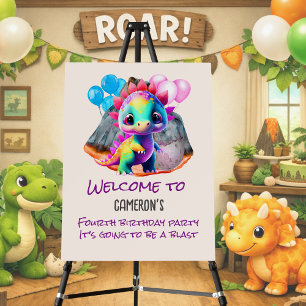 Dinosaur Birthday Colorful To Be a Blast Any Age Foam Board