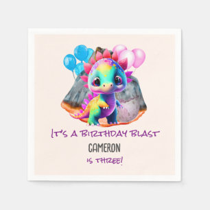 Dinosaur Birthday Colorful To Be a Blast Any Age Napkins