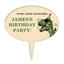Dinosaur Birthday Cupcake Toppers Kids Party