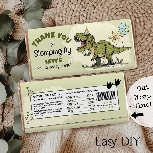 Dinosaur Birthday DIY Chocolate Bar Favor Wrapper (Creator Uploaded)