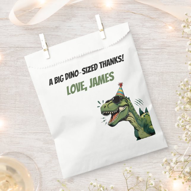 Dinosaur Birthday Favor Bag Kids Party (Clipped)