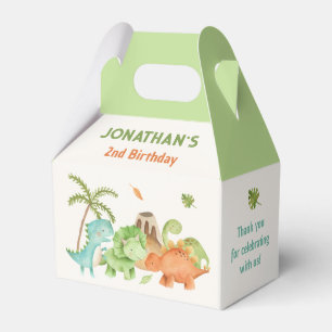 Dinosaur Birthday Favor Boxes Kids Boy Watercolor