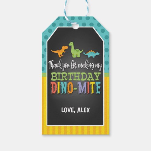 Dinosaur Birthday Favor Tag