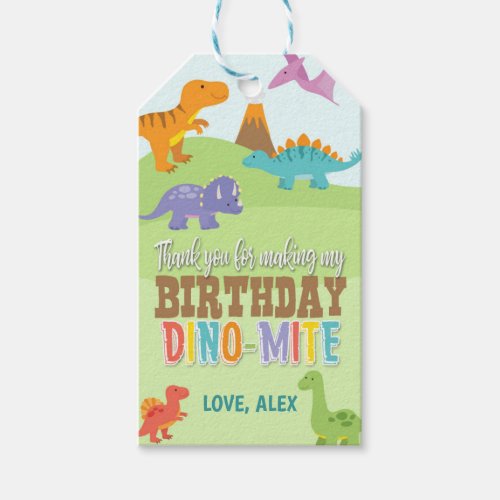 Dinosaur Birthday Favor Tag