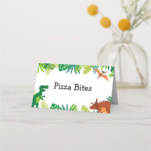 Dinosaur Birthday Food Tent Place Card