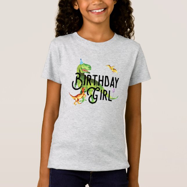 Dinosaur Birthday Girl Shirt (Front)