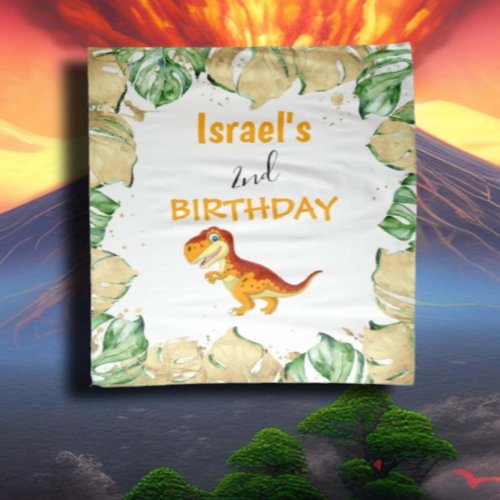 Dinosaur BIRTHDAY Gold Backdrop