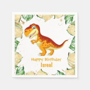 Dinosaur BIRTHDAY Gold Napkins