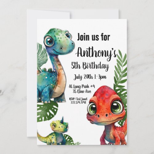 Dinosaur Birthday  Invitation