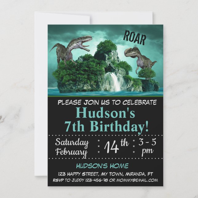 Dinosaur birthday invitation (Front)