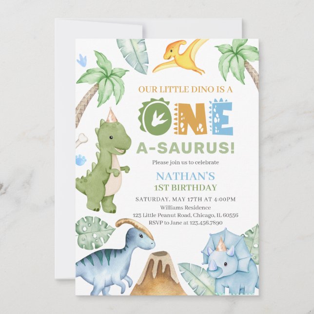 Dinosaur Birthday Invitation (Front)