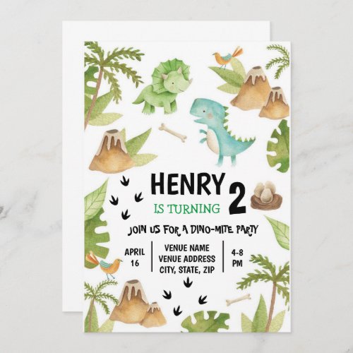 Dinosaur Birthday Invitation