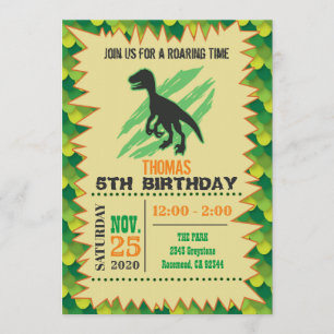 Dinosaur Birthday Invitation