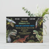 Dinosaur birthday invitation (Standing Front)
