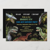 Dinosaur birthday invitation (Front/Back)