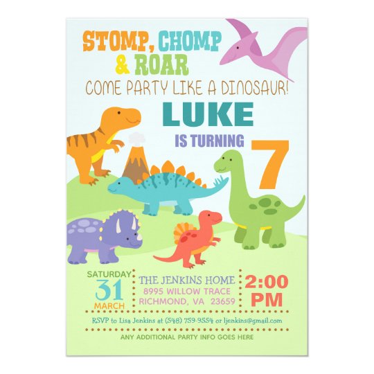 Dinosaur Birthday Invitation | Zazzle.com