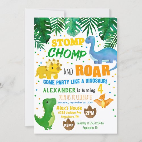 Dinosaur Birthday Invitation