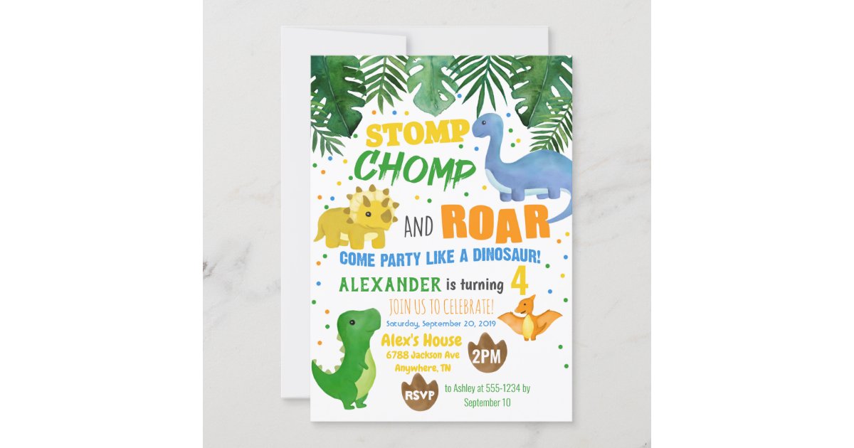 Dinosaur Birthday Invitation | Zazzle