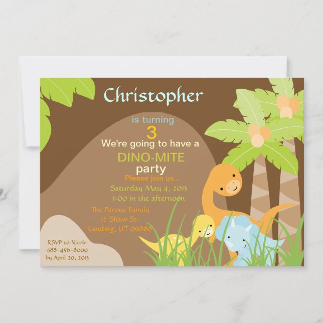 Dinosaur Birthday Invitation (Front)