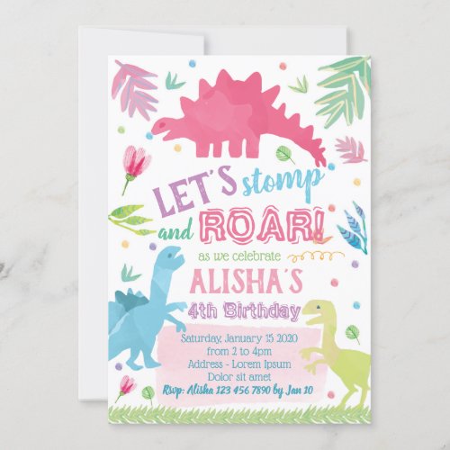 Dinosaur Birthday Invitation