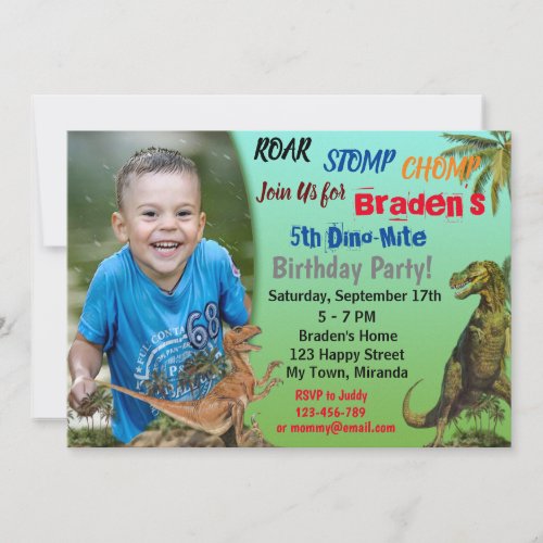 Dinosaur birthday invitation