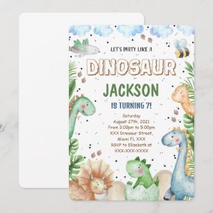 Dinosaur Birthday Invitation