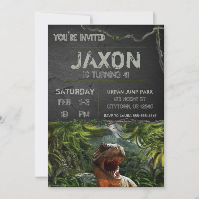 Dinosaur Birthday Invitation (Front)