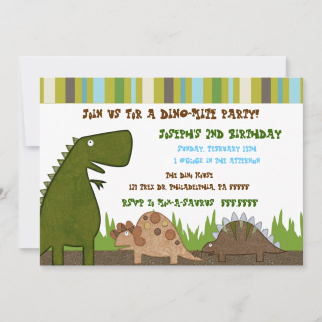 Dinosaur Birthday Invitation (Front)