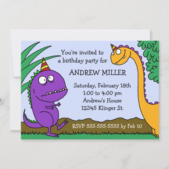Dinosaur Birthday Invitation (Front)